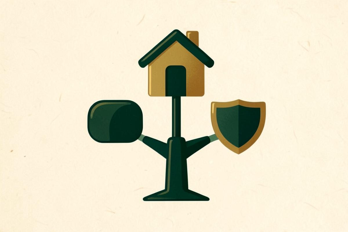 Building blocks forming a company, a house and a shield